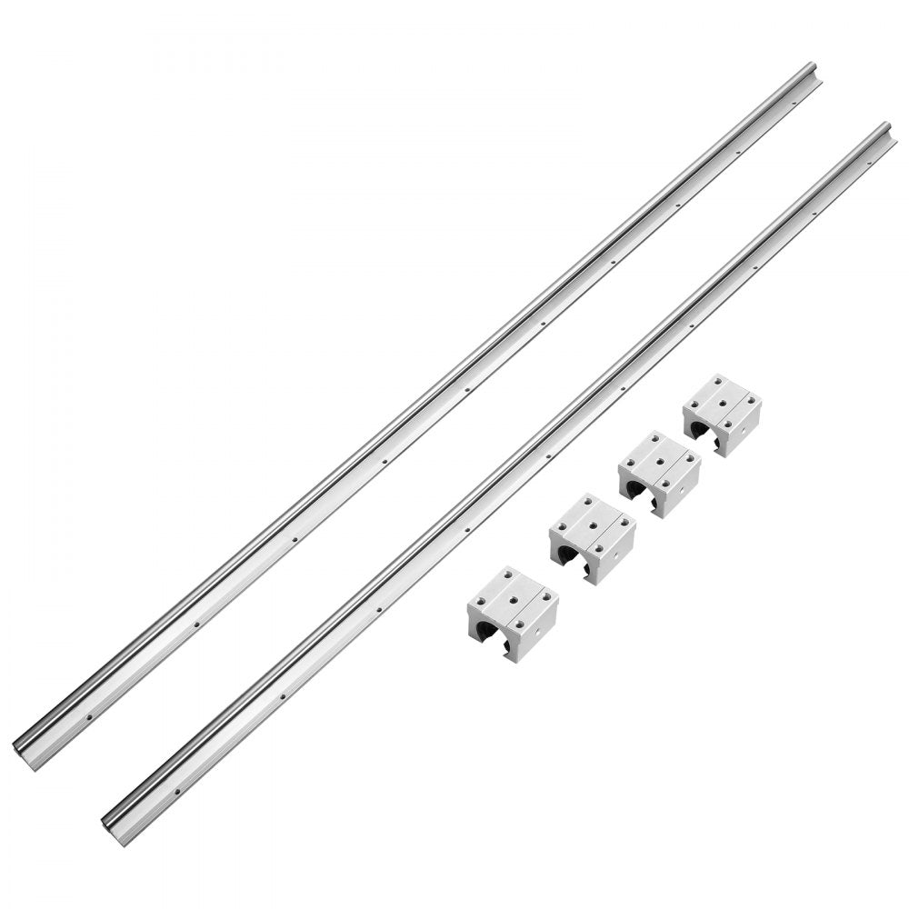 AMITOOLS Linear Guide Rail Set, SBR16 1500mm, 2 PCS 59 in/1500 mm SBR16 Guide Rails and 4 PCS SBR16UU Slide Blocks, Linear Rails and Bearings Kit for Automated Machines DIY Project CNC Router Machines