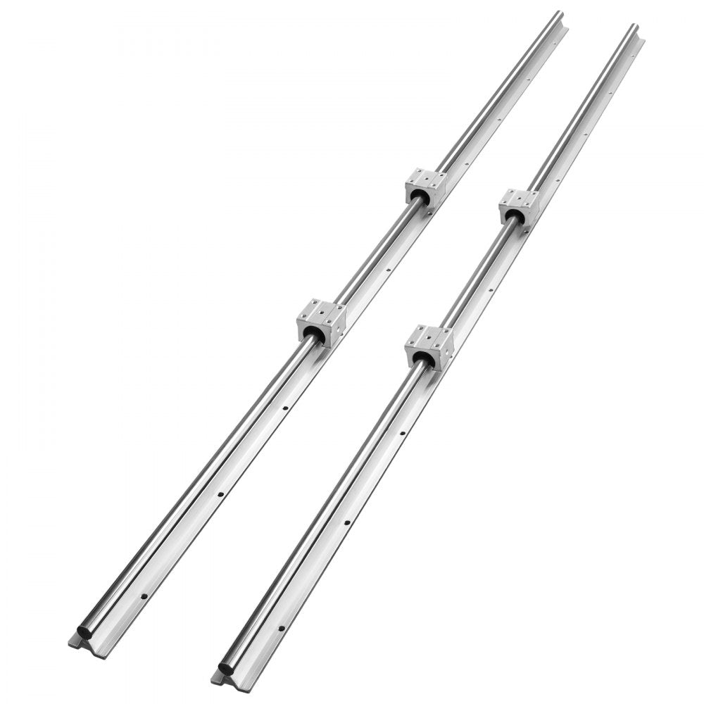 AMITOOLS Linear Guide Rail Set, SBR16 1500mm, 2 PCS 59 in/1500 mm SBR16 Guide Rails and 4 PCS SBR16UU Slide Blocks, Linear Rails and Bearings Kit for Automated Machines DIY Project CNC Router Machines