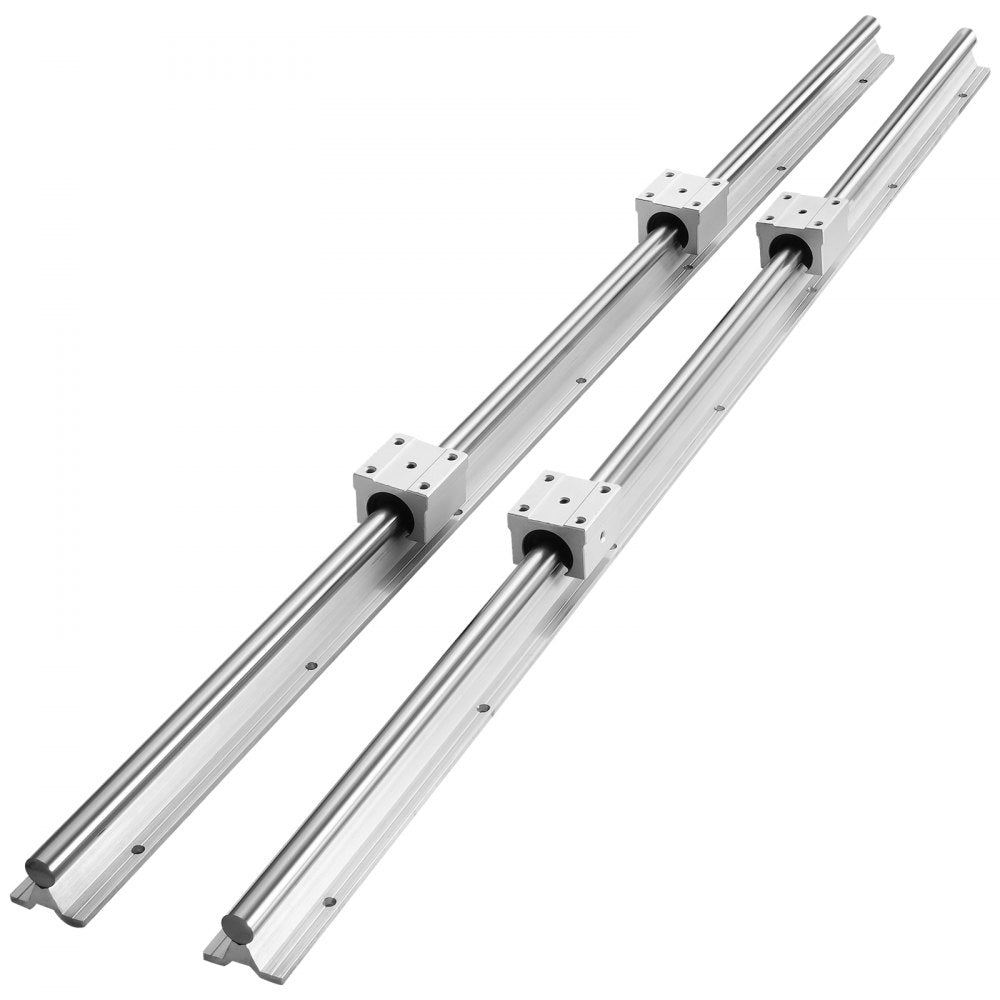 AMITOOLS Linear Guide Rail Set, SBR25 1200mm, 2 PCS 47.2 in/1200mm SBR25 Guide Rails and 4 PCS SBR25UU Slide Blocks, Linear Rails and Bearings Kit for Automated Machines DIY Project CNC Router Machines