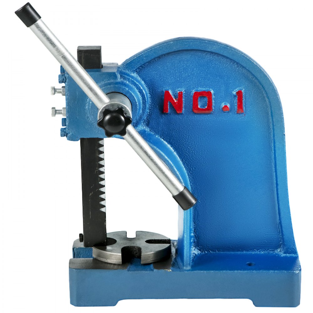 AMITOOLS Manual Arbor Press 1 Ton, Heavy Duty Arbor Press with 4-5/8 Inch Maximum Height, Manual Desktop Arbor Press Cast Iron Material, for Riveting Punching Holes