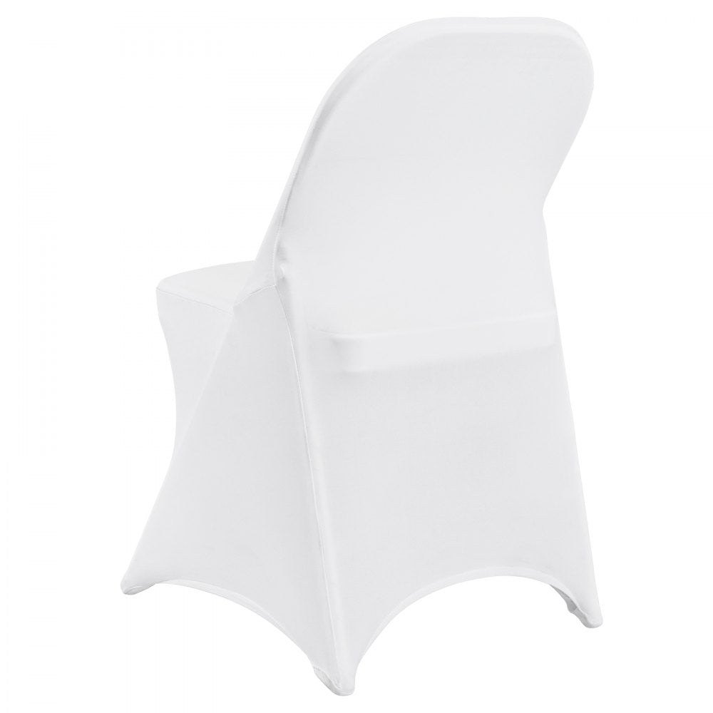 AMITOOLS White Stretch Spandex Chair Covers - 12 PCS, Folding Kitchen Chairs Cover, Universal Washable Slipcovers Protector, Removable Chair Seat Covers, for Wedding Party Dining Room Banquet Event