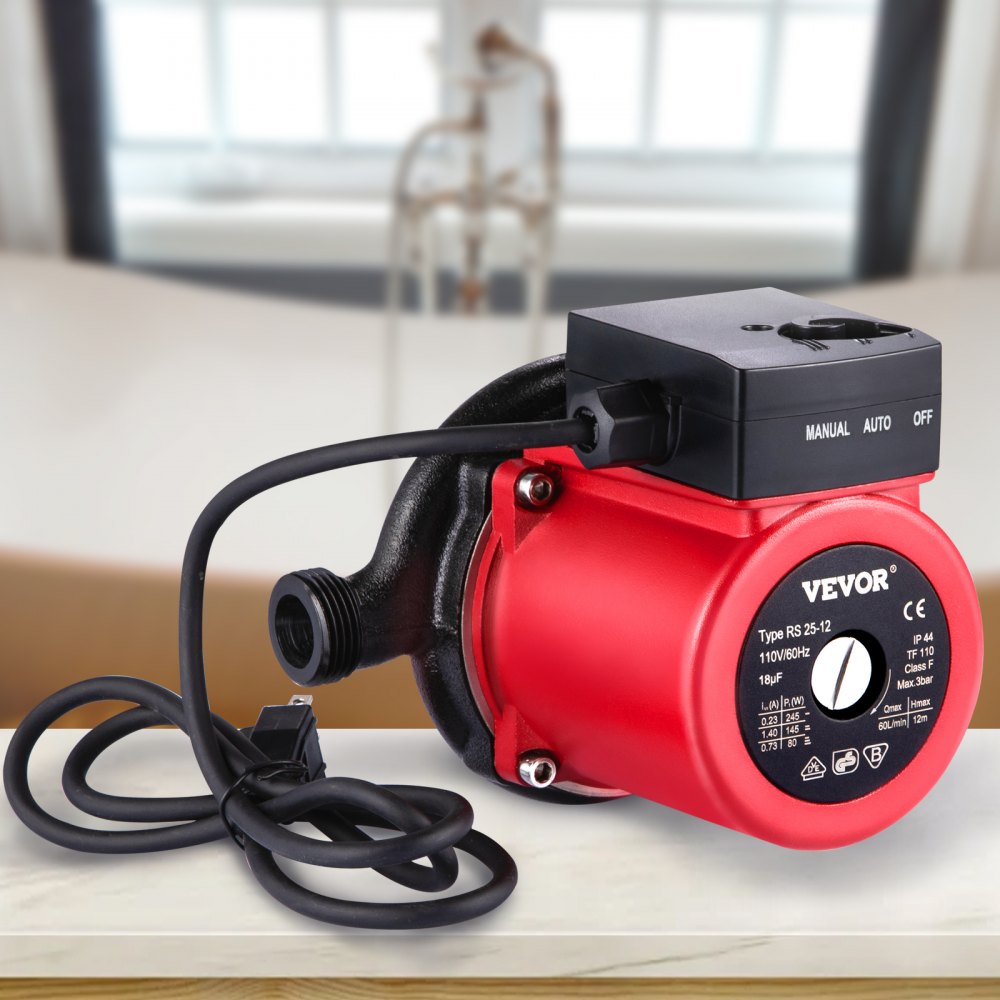 AMITOOLS Hot Water Recirculating Pump, 245W 110V Water Circulator Pump, Automatic Start Circulating Pump NPT 3/4